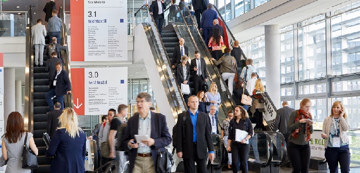 Techtextil 2017. Entrada Messe Frankfurt. Techtextil y Texprocess preparan una edición de récord con menos expositores españoles